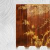 Double-Sided Leather Wisteria & Bamboo Scene Room Divider | Decorative Objects by Lawrence & Scott. Item composed of wood and leather