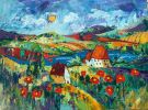 Happy Houses Painting | Mixed Media by Elaine Lanoue. Item composed of synthetic