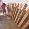 Custom Angled Wall Paneling | Wall Treatments by Monkwood | Monkwood Studio in Fullerton. Item made of wood