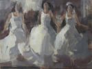 Ladies in White | Oil And Acrylic Painting in Paintings by Sandra Speidel. Item made of canvas