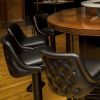 Black Tufted Floor Mounted Bar Stools - Model 6070-654 | Chairs by Richardson Seating Corporation | Stoneburner in Seattle. Item composed of aluminum