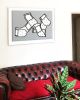 Band Aid (Gray) Painting | Oil And Acrylic Painting in Paintings by Dede Bandaid. Item composed of synthetic