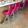 Pink Bar Stools - Model 2285 | Chairs by Richardson Seating Corporation | Funkenhausen in Chicago. Item composed of brass and leather