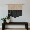 Large Modern Black Macrame Wall Hanging | Wall Hangings by Love & Fiber. Item made of cotton