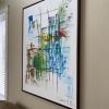 Abstract Painting in Walnut Wood Frame | Oil And Acrylic Painting in Paintings by Debby Neal Arts. Item composed of wood & synthetic