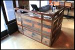Copper and Reclaimed Wood Host Stand | Furniture by District Mills | Umami Burger in Los Angeles