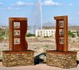 Waves & Windows | Public Sculptures by Brian Schader. Item made of steel with stone