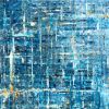Blue Textured Modern Painting | Oil And Acrylic Painting in Paintings by KARDIMAGO. Item made of canvas