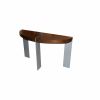 ST-91 Demilune Console Table | Tables by Antoine Proulx Furniture, LLC. Item made of walnut & metal