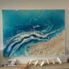 Ocean Inspired Resin Artwork | Oil And Acrylic Painting in Paintings by ANTUANELLE. Item composed of canvas & synthetic