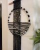Black and White Round Woven Tapestry | Macrame Wall Hanging in Wall Hangings by Magdyss Boutique. Item made of fiber works with boho & contemporary style