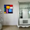 Mediterranean Geometry | Oil And Acrylic Painting in Paintings by Hugo Auler Jr. Art. Item composed of canvas and synthetic