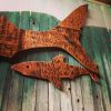 Great Wood Shark | Wall Sculpture in Wall Hangings by Monkwood Studios | Fullerton Downtown Plaza in Fullerton. Item composed of wood