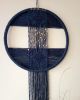 Round Dark Blue Tapestry | Wall Hangings by Magdyss Boutique. Item made of cotton with fiber works with boho & contemporary style
