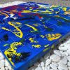 Splash on Blue | Oil And Acrylic Painting in Paintings by Hugo Auler Jr. Art. Item made of canvas