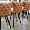 Button Tufted Cowboy Bar Stool 2516 | Chairs by Richardson Seating Corporation | My Place in Chicago. Item composed of wood and leather