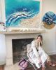 Ocean Inspired Resin Artwork | Oil And Acrylic Painting in Paintings by ANTUANELLE. Item composed of canvas & synthetic