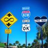 Road Sign Triptych | Signage by Scott Froschauer Art. Item made of metal