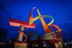 Merger Moment, 2016 | Public Sculptures by David Griggs | Eric Snow YMCA in Canton. Item composed of steel and stone