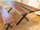Epoxy river dining table | Tables by Dust & Spark. Item composed of walnut and synthetic