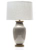 Lagom Porcelain Lamp in Oyster Gray Crackle | Table Lamp in Lamps by Lawrence & Scott | Lawrence & Scott in Seattle. Item composed of wood & stoneware