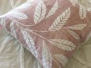 Pink Leaf Cushion Cover, made to order | Pillows by Tribe & Temple. Item made of fabric with fiber