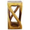 Haussmann® Wood Vine Twist Stool Accent Table 12 in x 22 in | Chairs by Haussmann®