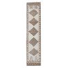 Hand-Knotted Neutral Turkish Runner Rug, Tribal Herki Rug | Rugs by Vintage Pillows Store. Item made of cotton with fiber
