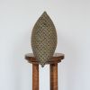 Olive Green Floral Motif on Linen Lumbar Pillow 12x18 | Pillows by Vantage Design