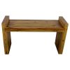 Haussmann® Teak Block Bench 36 x 12.5 x 20.5 inch High KD | Benches & Ottomans by Haussmann®