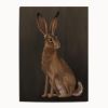 Earthy Woodland Hare Art Print, Brown Sepia Rabbit Wall Art | Prints in Paintings by The Ugly Cat Studio