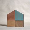 Little Wooden House - Turquoise/Copper No.12 | Sculptures by Susan Laughton Artist. Item composed of wood
