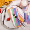 Rainbow Sherbet Multi-color Striped Cocktail Napkins, Set/4 | Linens & Bedding by Willow Ship