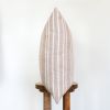 Brick Red & Cream Striped Linen Pillow 22x22 | Pillows by Vantage Design