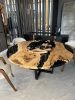 Round Epoxy Resin Dining Table, Custom Black Epoxy Table | Tables by Tinella Collection. Item composed of wood and metal in contemporary or country & farmhouse style