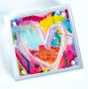 Acrylic Block Heart Painting: Loud Love (No. 3 of 10) | Mixed Media in Paintings by carrie song
