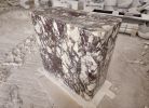 Calacatta Viola Marble Pedestal Sink, Customizable Natural Stone | Water Fixtures by AEGEAN MARBLE ARTISAN ATELIER
