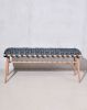 Graphite Vegan Suede Woven Bench | Benches & Ottomans by Knots Studio. Item composed of wood and fabric