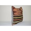 Turkish Striped Kilim Cushion Cover 16" X 16" | Pillows by Vintage Pillows Store. Item made of cotton with fiber