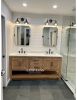 Model #1016 - Custom Double Sink Bathroom Vanity | Countertop in Furniture by Limitless Woodworking. Item made of maple wood works with contemporary & country & farmhouse style