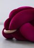 (L) Burgundy Knot Ottoman | Benches & Ottomans by Knots Studio