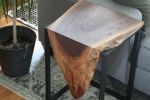Live Edge Walnut Waterfall Cube Side Table | Tables by Hazel Oak Farms. Item made of walnut with metal