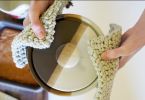 Pot Holder [Cord Strap] | Tableware by Keyaiira | leather + fiber. Item made of cotton with fiber