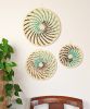 Teal Black Woven Raffia Trivets Set of 3 | Placemat in Tableware by Reflektion Design