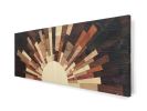 Oak City Sunrise | Wall Sculpture in Wall Hangings by StainsAndGrains. Item composed of wood and metal in contemporary or industrial style