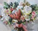 Custom Wedding bouquet painting canvas, Personalized oil art | Oil And Acrylic Painting in Paintings by Natart. Item made of canvas with synthetic