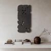 Textured 3D Black Wall Art – Dark Irregular Minimalist Sculpture – Unique Geometric Home Decor – Modern Housewarming Gift | Wall Sculpture in Wall Hangings by Vaiva Art Atelier