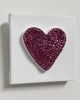 Dark Pink Heart Crystal 4" x 4" | Mixed Media in Paintings by Emeline Tate. Item made of canvas with synthetic