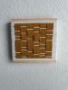 Woven Tile- Mustard Suede | Wall Sculpture in Wall Hangings by Mpwovenn Fiber Art by Mindy Pantuso