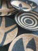 Dark Gray Big African Wall Plates Set Of 13 For Living Room | Decorative Plate in Decorative Objects by Sarmal Design. Item composed of bamboo and cotton in boho or mid century modern style